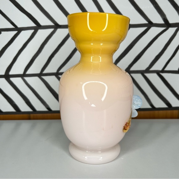 Victorian Stevens & Williams Cased Glass Overlay Vase w/ Applied Flower & Leaf - Picture 9 of 13